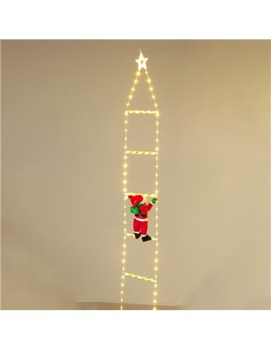 Άγιος Βασίλης σε σκάλα με LED φωτισμό 200εκ