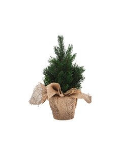 Δεντράκι μικρό χριστουγεννιάτικο με λινάτσα 30εκ.