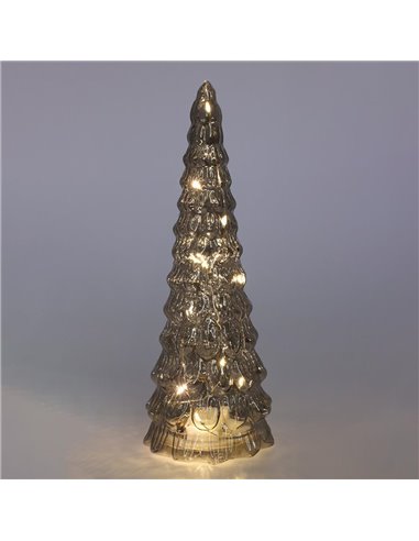 Χριστουγεννιάτικο δέντρο φωτιζόμενο γυάλινο πράσινο Υ24x∅9,5εκ.