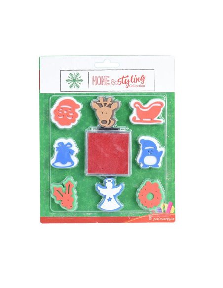 Χριστουγεννιάτικο σετ σφραγίδων 9 τεμαχίων 16,5x20,5x1 εκ. σχέδιο 2
