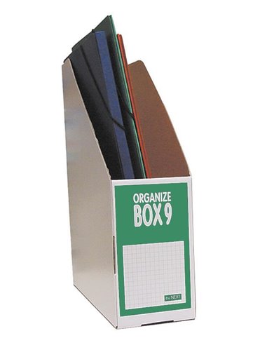 Next θήκη περιοδικών λευκή πράσινη Νο9 χάρτινη Υ32x28x9εκ.