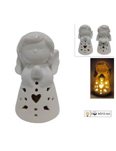 Χριστουγεννιάτικο διακοσμητικό αγγελάκι φωτιζόμενο Υ9xØ5εκ.