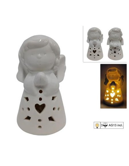 Χριστουγεννιάτικο διακοσμητικό αγγελάκι φωτιζόμενο Υ9xØ5εκ.