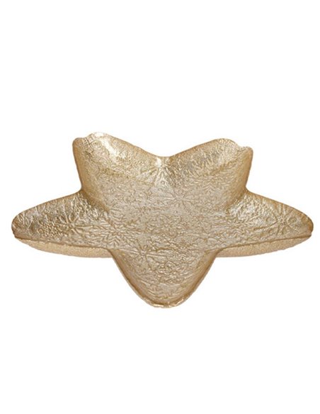 Γυάλινη πιατέλα αστέρι χρυσό ∅30xΥ4εκ.