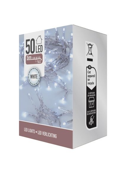 50 λαμπάκια led λευκό φως με μπαταρίες