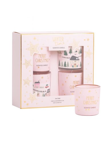 Αρωματικό κερί σετ 4 γυάλινα Ski trip 4,5×5,2εκ.