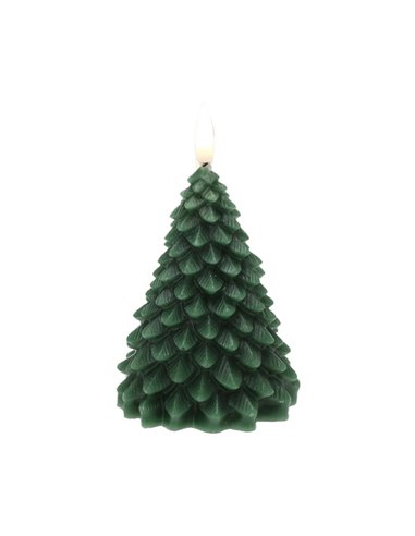 Χριστουγεννιάτικο LED κερί δέντρο πράσινο 17εκ.