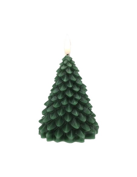 Χριστουγεννιάτικο LED κερί δέντρο πράσινο 17εκ.