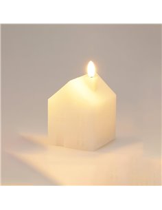 Χριστουγεννιάτικο LED κερί σπιτάκι λευκό 8 εκ.