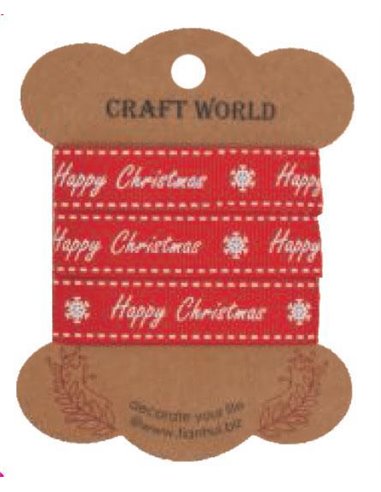 Κορδέλα χριστουγ. κόκκινη  gross 1εκ. x 3 μέτρα