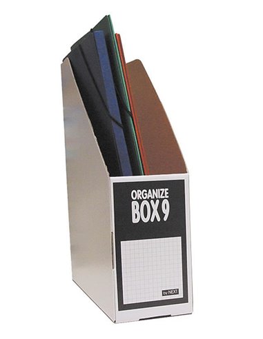 Next θήκη περιοδικών λευκή μαύρη Νο9 Υ32x28x9εκ.