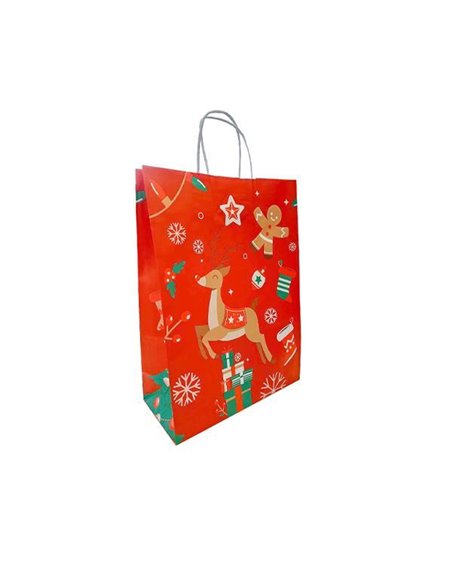 Next χάρτινη τσάντα "Christmas Deer" Υ22x18x8εκ.