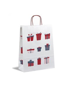 Next χάρτινη τσάντα "Christmas white" Υ22x18x8εκ.