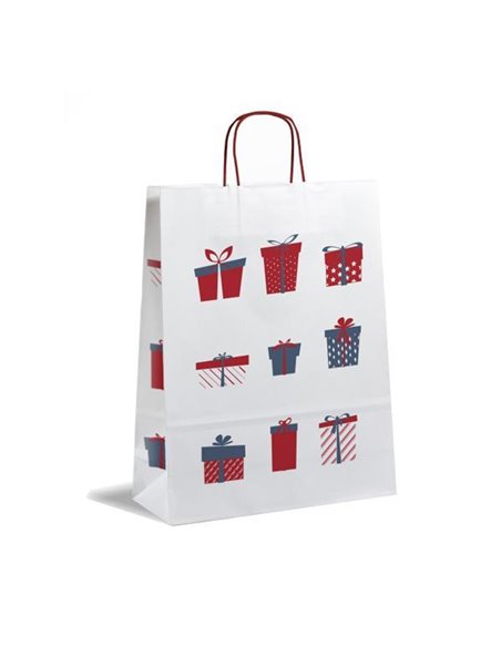 Next χάρτινη τσάντα "Christmas white" Υ22x18x8εκ.