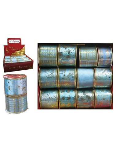 Κορδέλα χριστ. υφασμάτινη γαλάζια 6x270εκ.