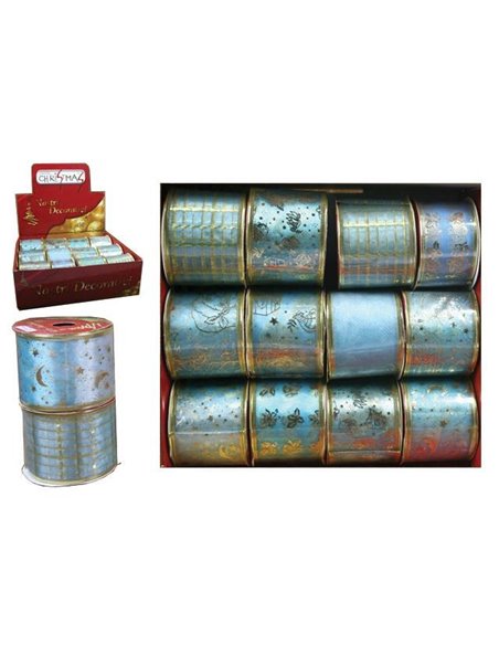 Κορδέλα χριστ. υφασμάτινη γαλάζια 6x270εκ.