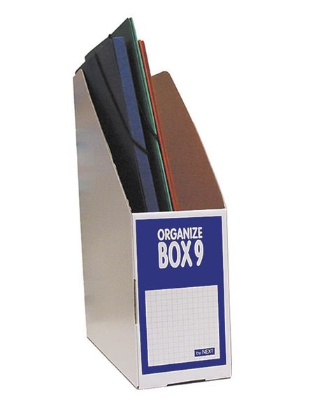 Next θήκη περιδικών λευκή μπλε χάρτινη Νο9 Υ32x28x9εκ.