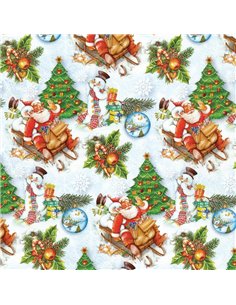 Next χαρτί περιτυλίγματος 16 φύλλα 70x100εκ. "Αγ. βασίλης- λευκό τοπίο"