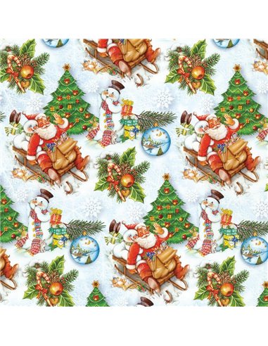 Next χαρτί περιτυλίγματος 16 φύλλα 70x100εκ. "Αγ. βασίλης- λευκό τοπίο"