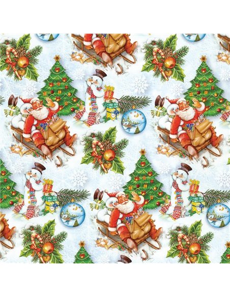 Next χαρτί περιτυλίγματος 16 φύλλα 70x100εκ. "Αγ. βασίλης- λευκό τοπίο"