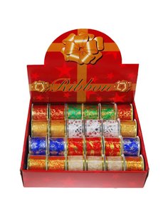 Κορδέλες χριστουγ. 5εκ. x2,7μέτρα 7 χρώματα