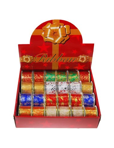 Κορδέλες χριστουγ. 5εκ. x2,7μέτρα 7 χρώματα