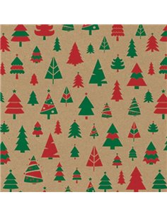 Next χαρτί περιτυλίγματος κραφτ "Χριστουγεννιάτικα Δέντρα" 16 φύλλα 70x100εκ. 70γρ.