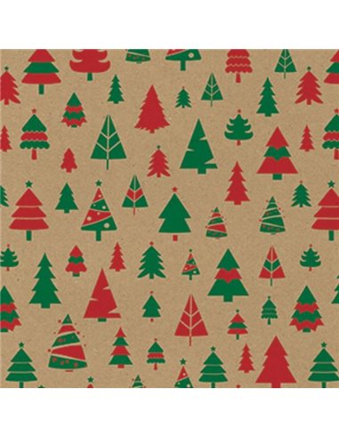 Next χαρτί περιτυλίγματος κραφτ "Χριστουγεννιάτικα Δέντρα" 16 φύλλα 70x100εκ. 70γρ.