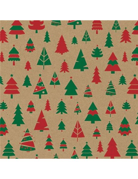 Next χαρτί περιτυλίγματος κραφτ "Χριστουγεννιάτικα Δέντρα" 16 φύλλα 70x100εκ. 70γρ.