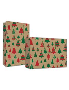 Next χάρτινη τσάντα κραφτ Χριστουγεννιάτικα Δέντρα Υ40x46x14εκ.