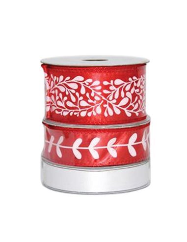 Κορδέλες χριστουγεννιάτικες σατέν κόκκινο-άσπρο σετ 3τεμ.