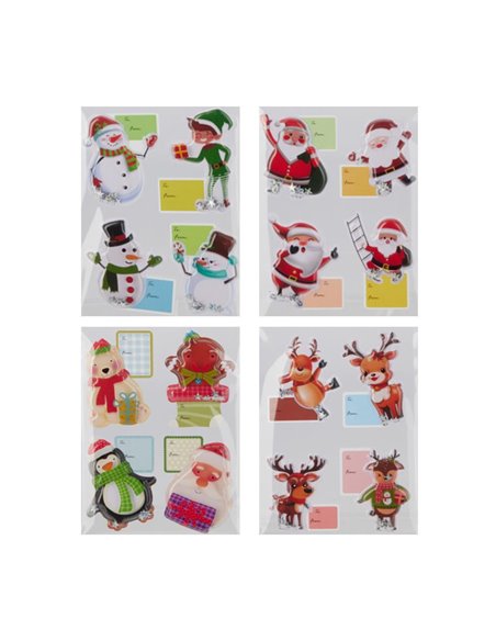 Χριστουγεννιάτικα αυτοκόλλητα 3D Holiday Friends μεγάλα