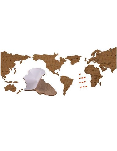 Παγκόσμιος χάρτης-πίνακας διακοσμητικός από φελλό 100x45εκ.