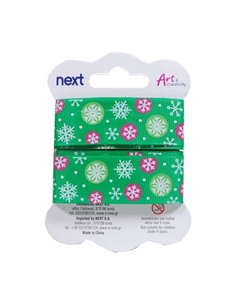 Κορδέλα χριστουγ. πράσινη  gross 2,5εκ.x 3 μέτρα