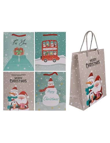 Χάρτινες τσάντες χριστουγεννιάτικες Winterland Υ23x18x8εκ.