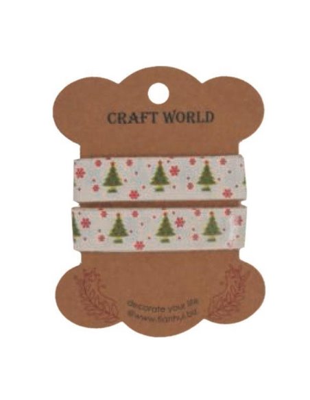 Κορδέλα χριστουγ. δέντρα  βαμβακερή 1,5εκ. x 3 μέτρα