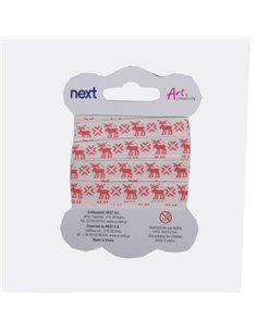 Κορδέλα χριστουγ. ελάφι  βαμβακερή 1εκ. x 3 μέτρα