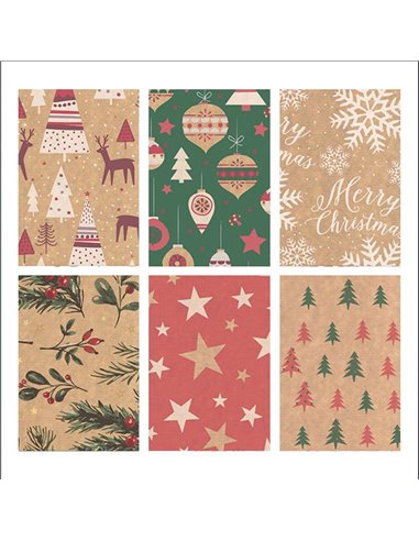 Χαρτί περιτυλίγματος craft ρολό 70x200εκ. Natural Holiday 1