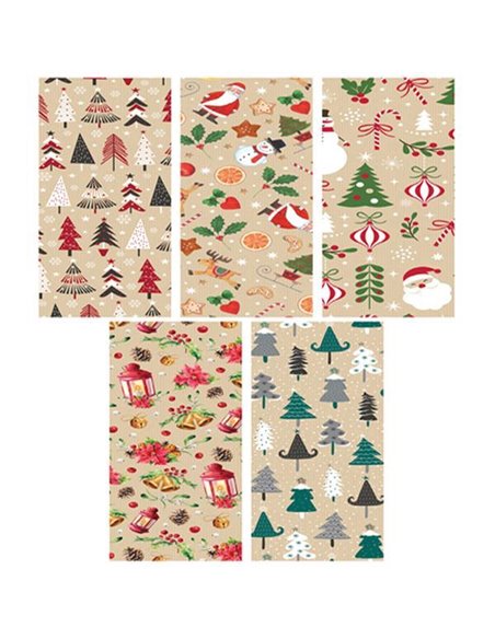 Χαρτί περιτυλίγματος ρολό 70x200εκ. "Mix Christmas 5" (P2_KRAFT_GW_4)