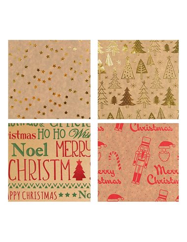 Χαρτί περιτυλίγματος craft ρολό 70x200εκ. Natural Holiday 2