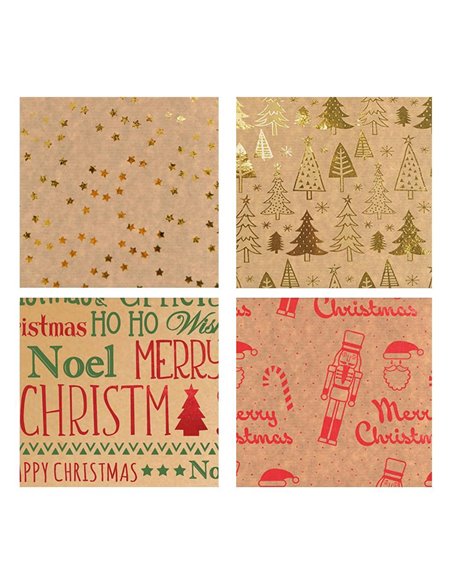 Χαρτί περιτυλίγματος craft ρολό 70x200εκ. Natural Holiday 2