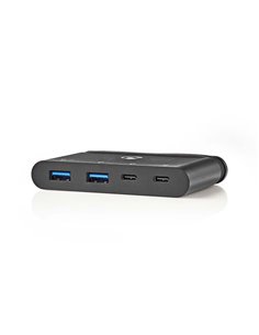NEDIS TCARF230BK Computer Hub USB Type-C 2x USB-C / 2x USB 3.0 (5G) Power Delive