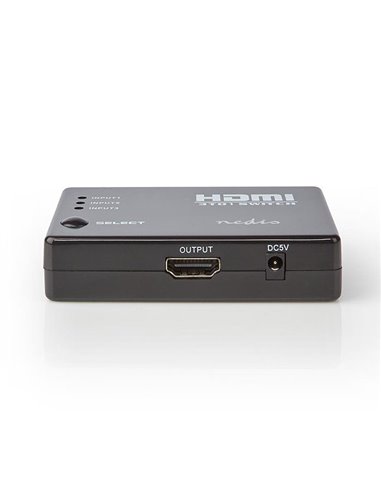 NEDIS VSWI3453BK HDMI Switch 3 Ports 3x HDMI Input 1x HDMI Output 1080p ABS Anth