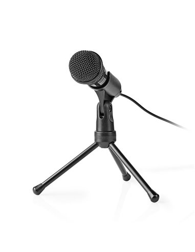 NEDIS MICTJ100BK Wired Microphone On/Off Button With Tripod 3.5 mm