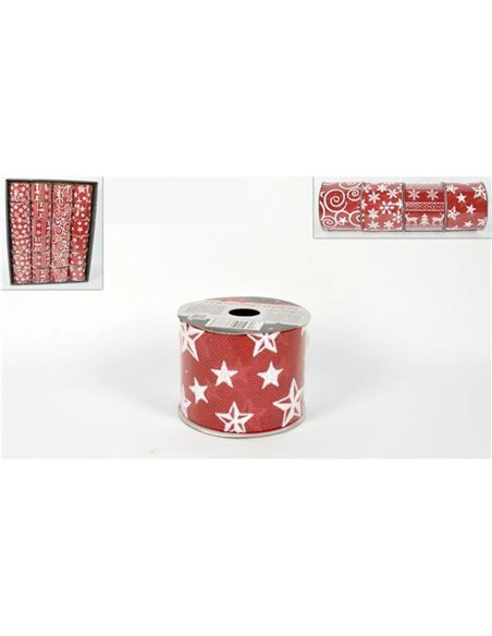 Κορδέλα χριστουγεννιάτικη κόκκινη 6,3x270εκ.