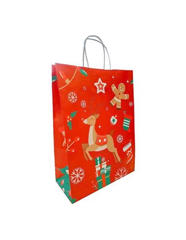 Next χάρτινη τσάντα "Christmas Deer" Υ31x22x10εκ.
