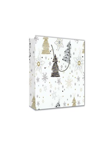 Next χάρτινη τσάντα Χριστουγέννων έλατα Υ24x23x10εκ