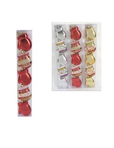 Χριστουγεννιάτικα στολίδια γαντάκια σετ 5τμχ , κοκτέηλ 3 χρωμάτων. Υ7x5x2εκ