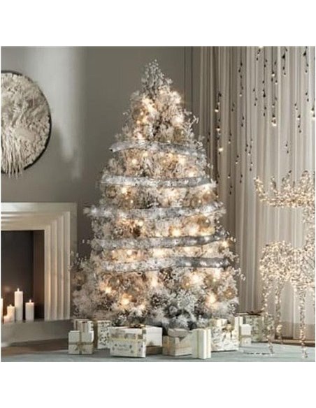 Φωτιζόμενη γιρλάντα χριστουγεννιάτικη ασημί 5εκ. x 3μ.