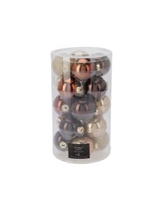 Σετ 20 χριστουγεννιάτικες γυάλινες μπάλες amber γκλίτερ Ø6εκ.